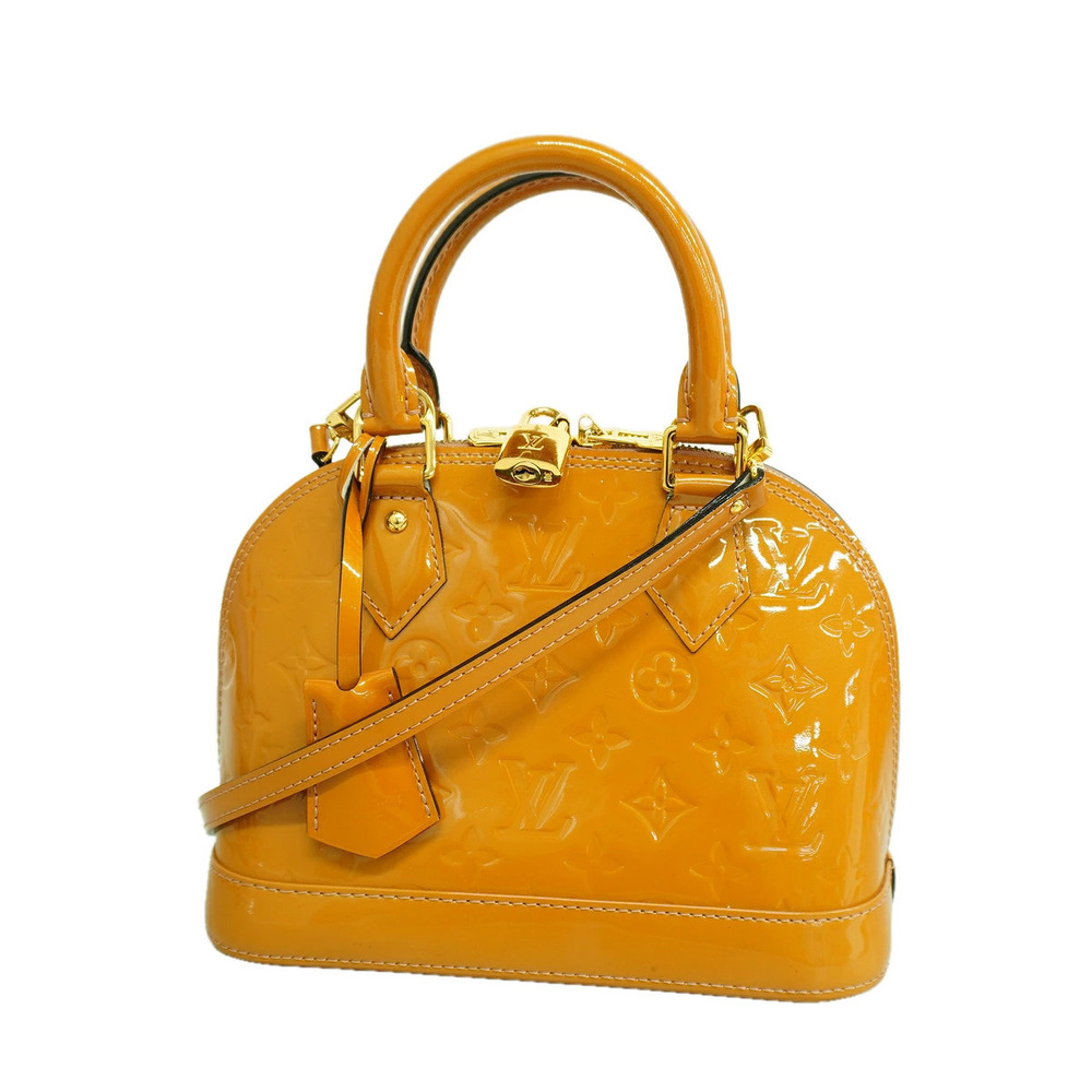 Louis Vuitton Alma Vernis Handbag Rose Pink Velour Bag